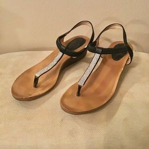 Bolero Black Sandals with Bling